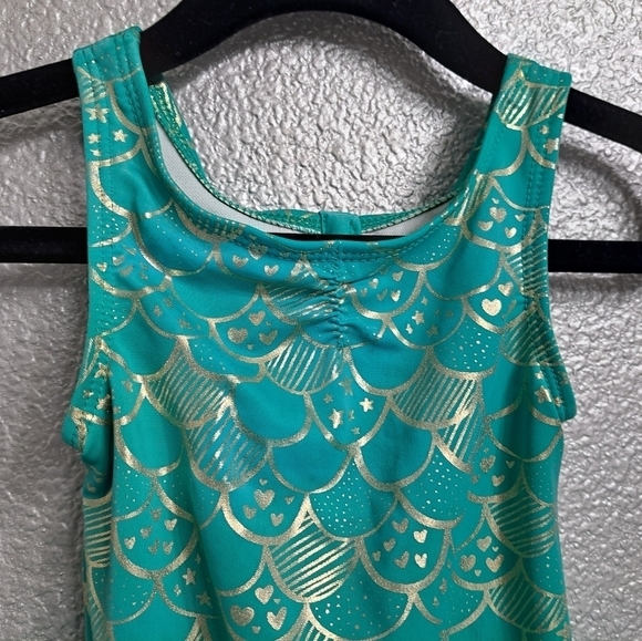 Mermaids Teal One Piece Swim Suit With Tutu   Size 2 - Picture 2 of 8